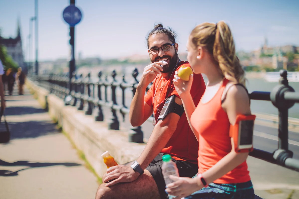 Take a break to replenish energy after running