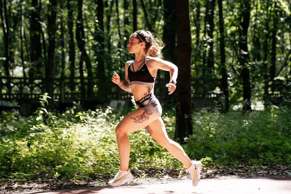 girl running in the park