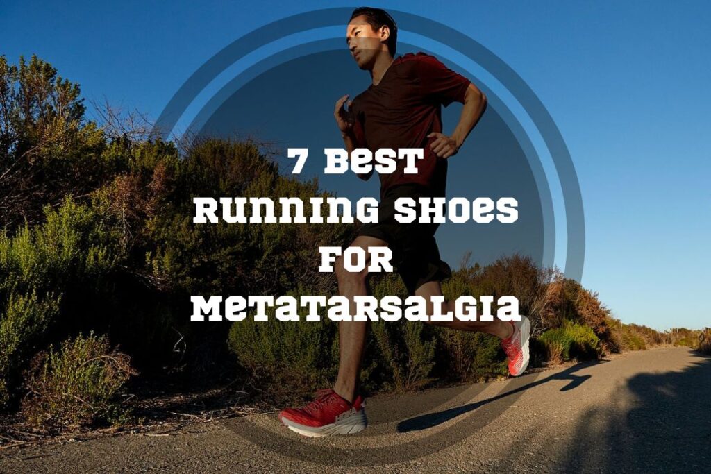 Man running Hoka shoes with metatarsal support