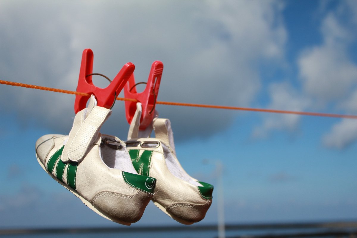 Shoes drying outside
