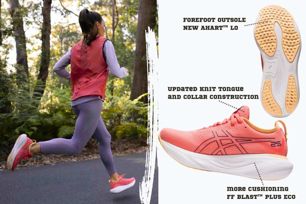 Woman Asics cushioned running shoes