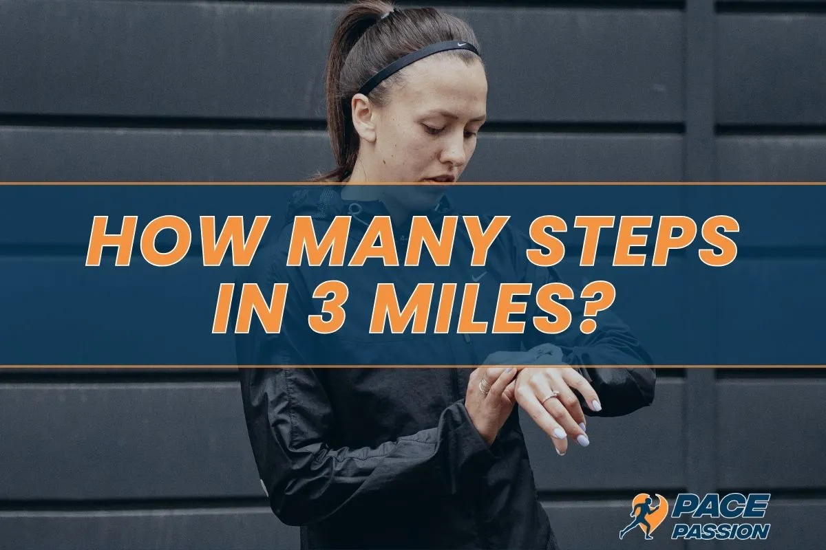 The female runner is monitoring the number of steps she covered throughout 3 miles