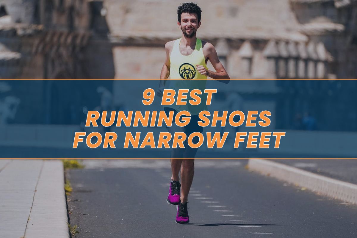 A man running in shoes designed for narrow feet