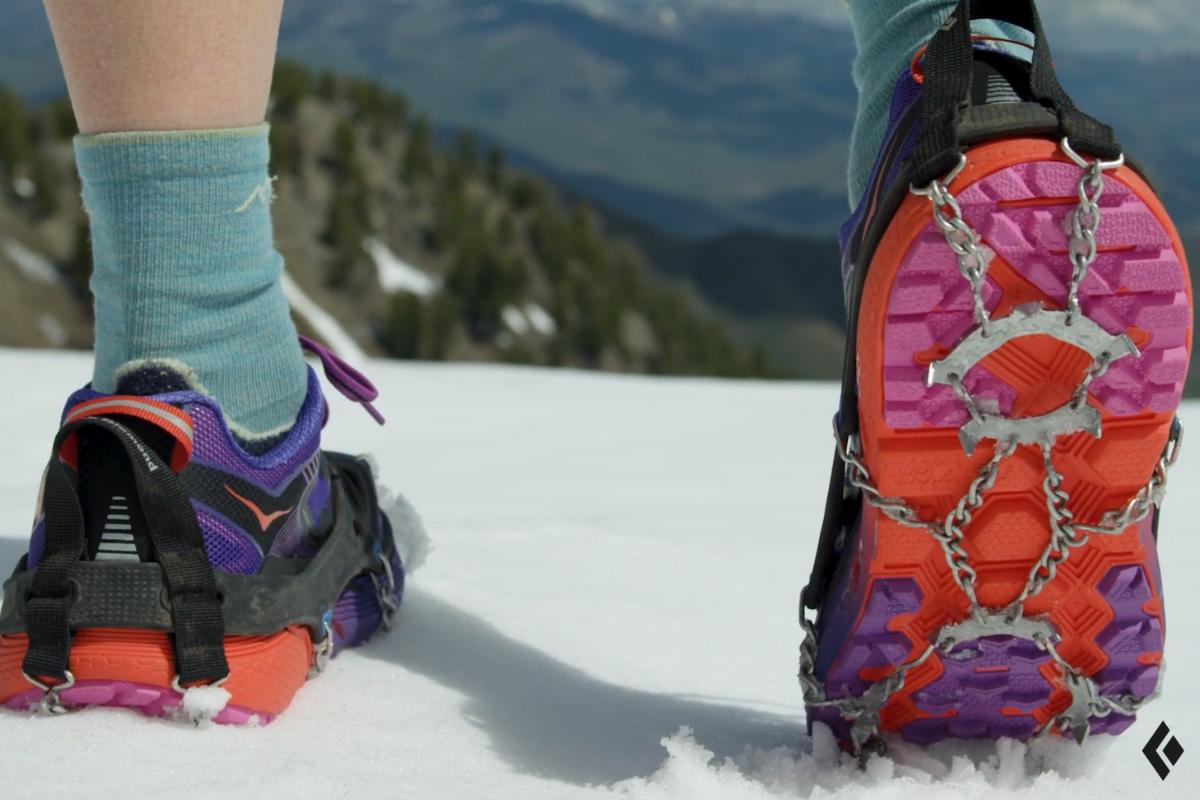Winter traction spiked devices for running shoes