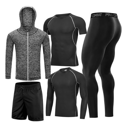 BOOMCOOL 5PCS Gym Clothes for Men