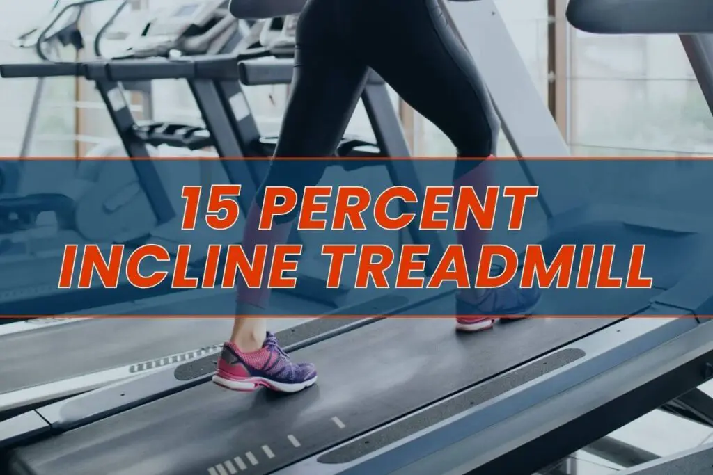 Woman running on 15 percent incline treadmill