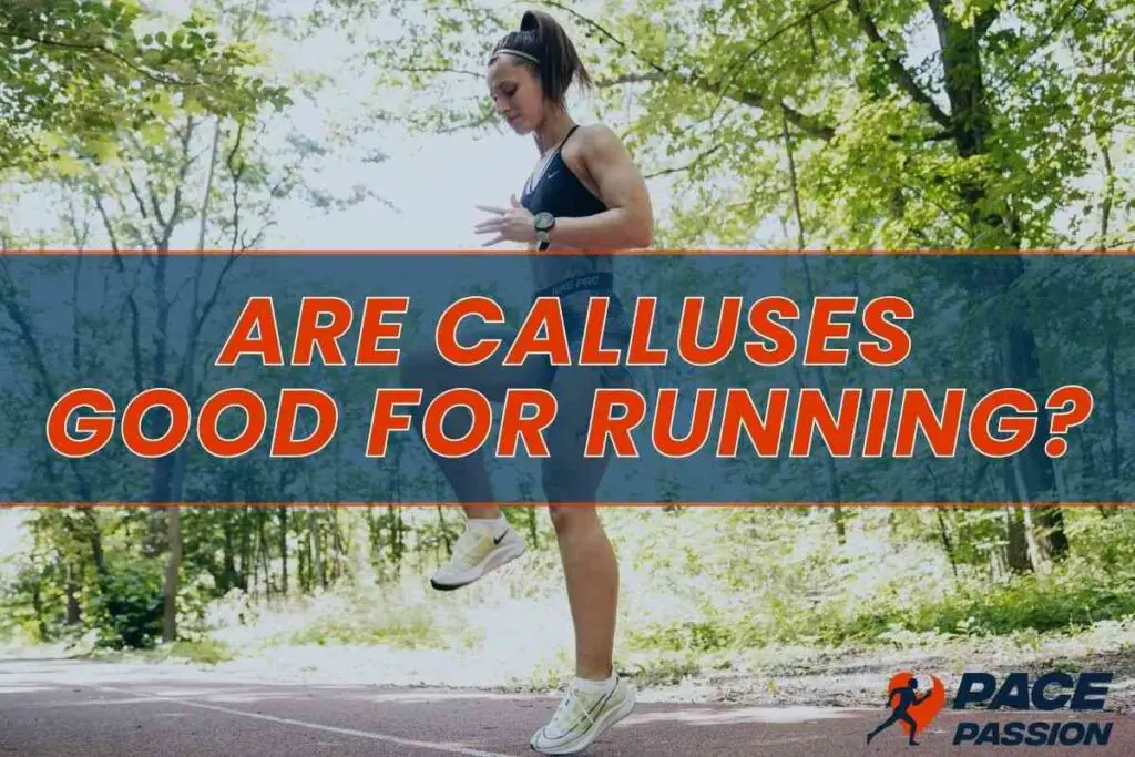 Woman running with a callus on her foot