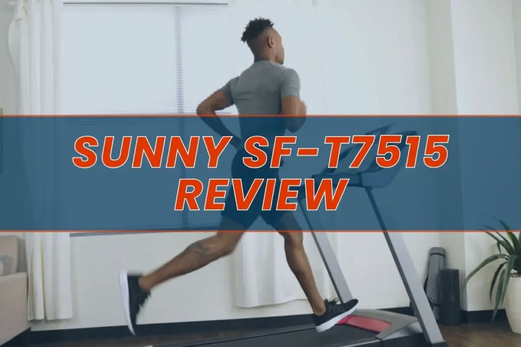Man running on Sunny Health treadmill