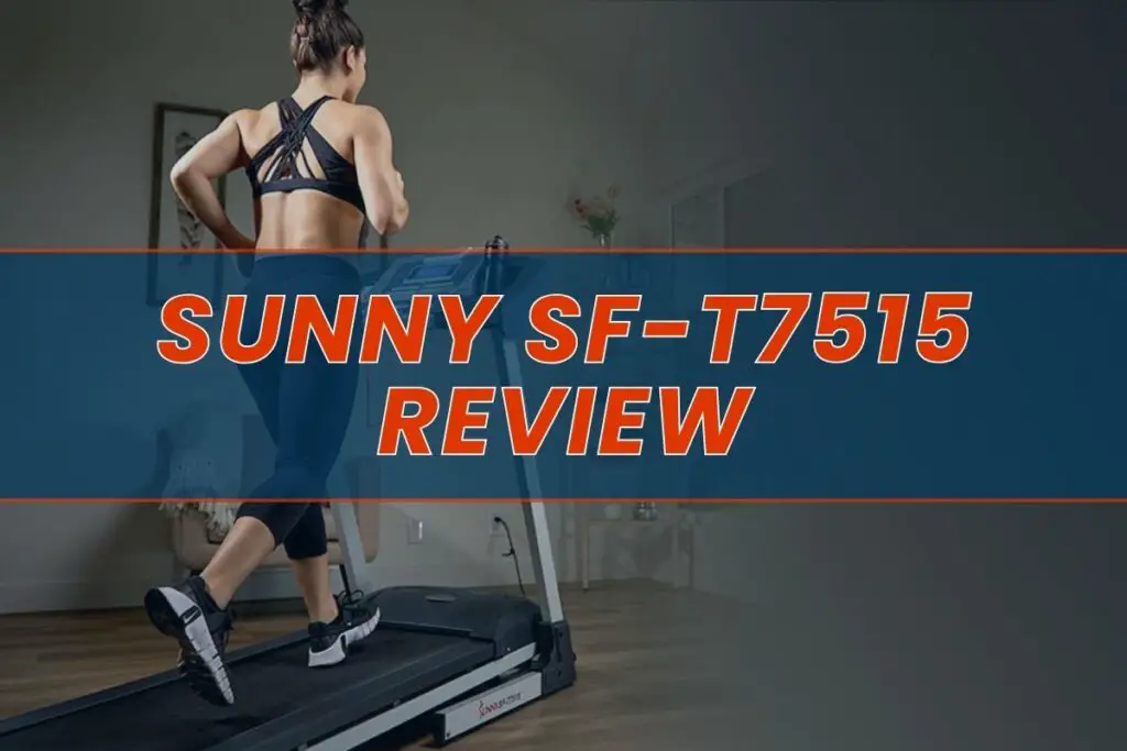 Running on Sunny Health & Fitness SF-T7515 Smart Treadmill